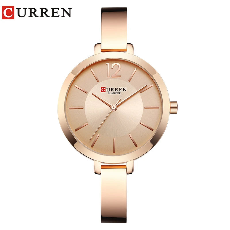 CURREN Fashion Gold Women Watches Stainless Steel Ultra Thin Quartz Watch Woman Romantic Clock Women's Watches Montre Femme