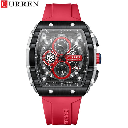 CURREN Top Brand Men's Watches Luxury Square Quartz Wristwatch  Waterproof Luminous Chronograph Watch for Men Date Clock